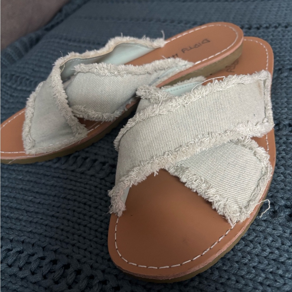 Dirty Laundry Frayed Denim Sandals